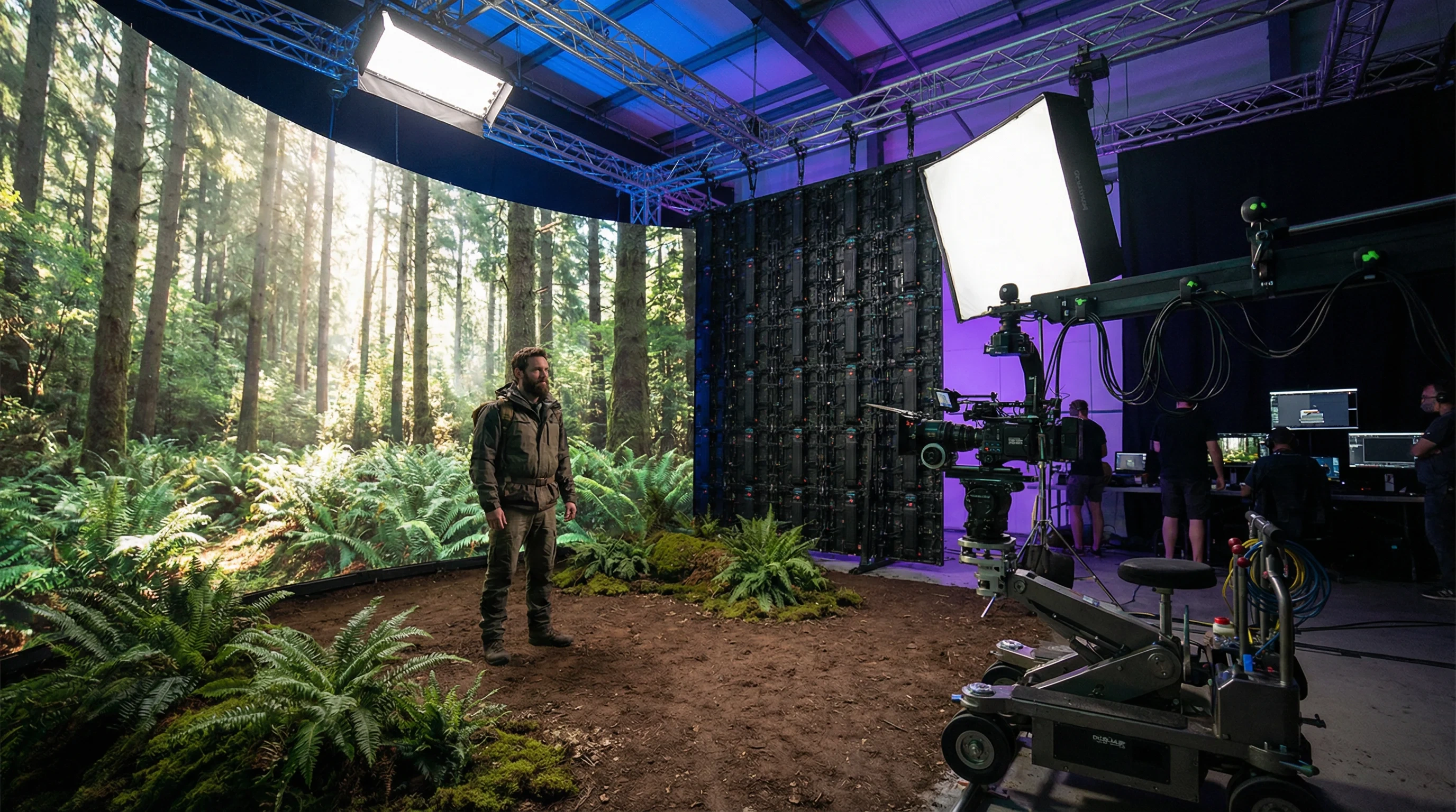 自然纪录片《森林之声》LED屏幕拍摄现场