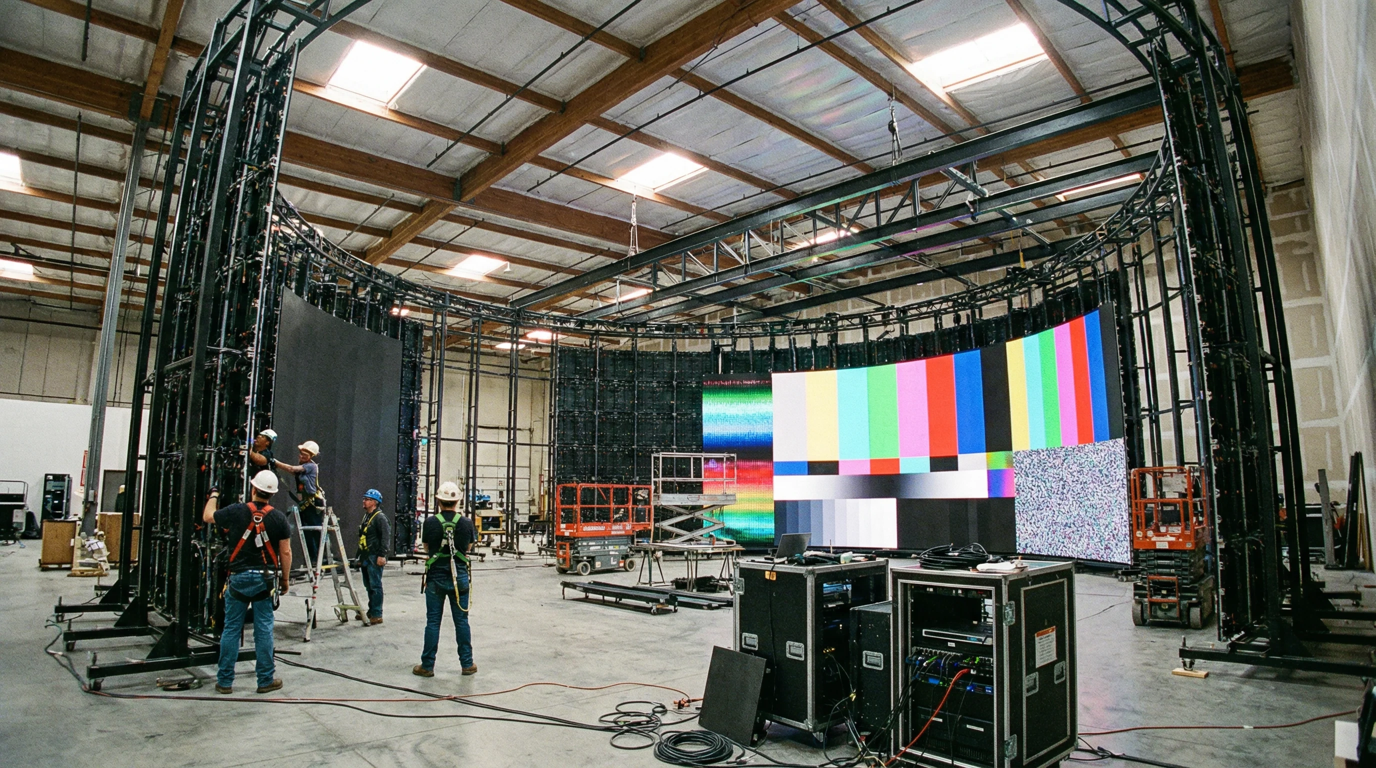 LED Volume虚拟拍摄舞台搭建现场